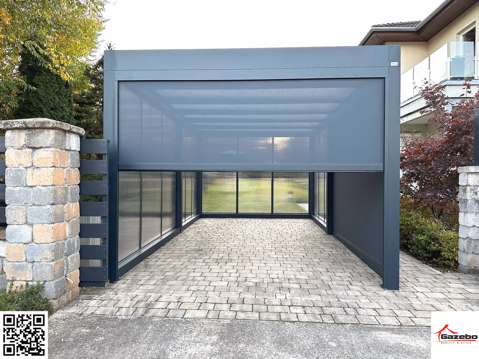 Alumínium carport polikarbonát tetővel